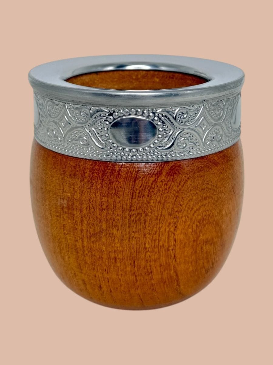 Mate Imperial de Algarrobo Virola Acero sin Pie, producto mayorista de Qué Mate