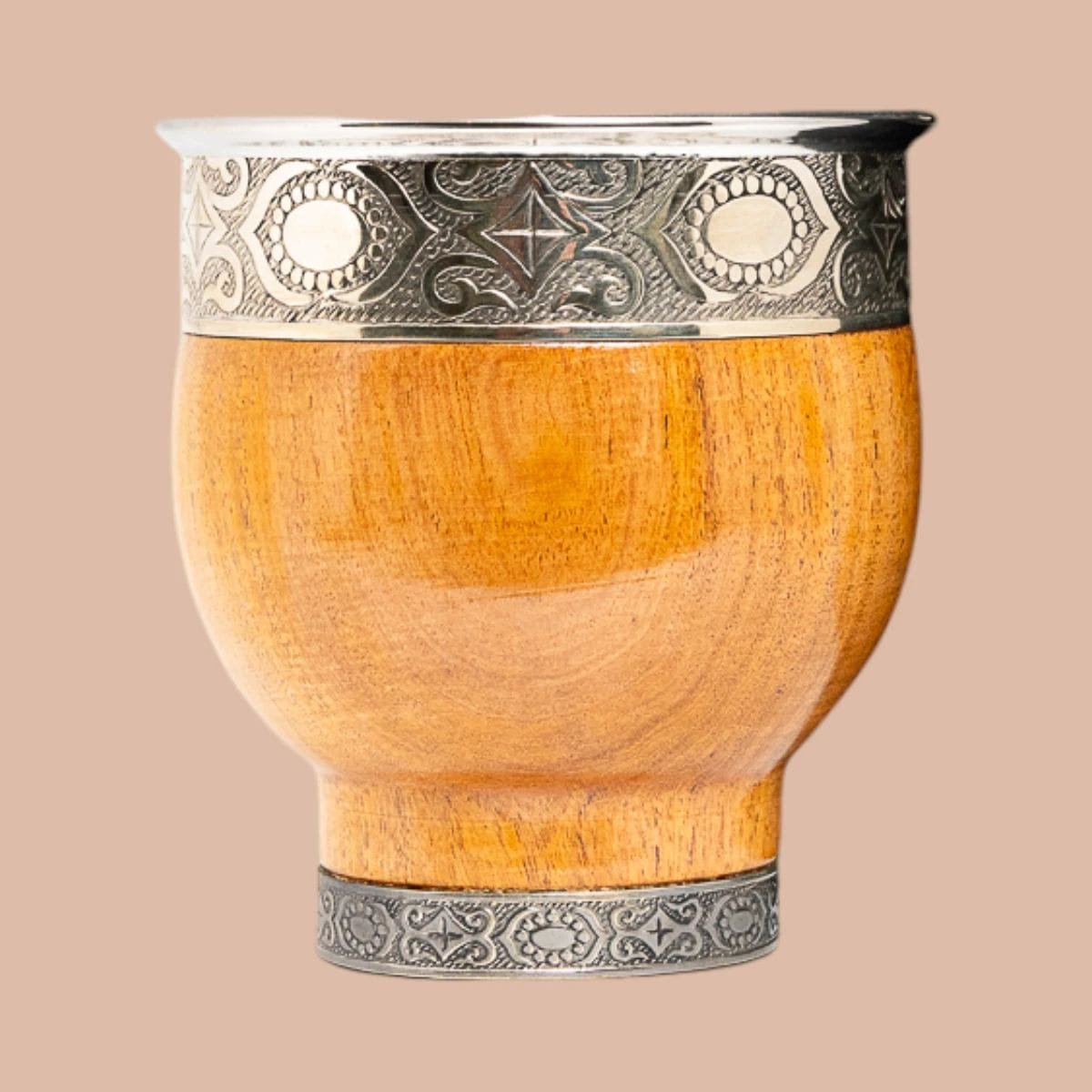 Mate Imperial de Algarrobo con Base de Alpaca, producto mayorista de Qué Mate