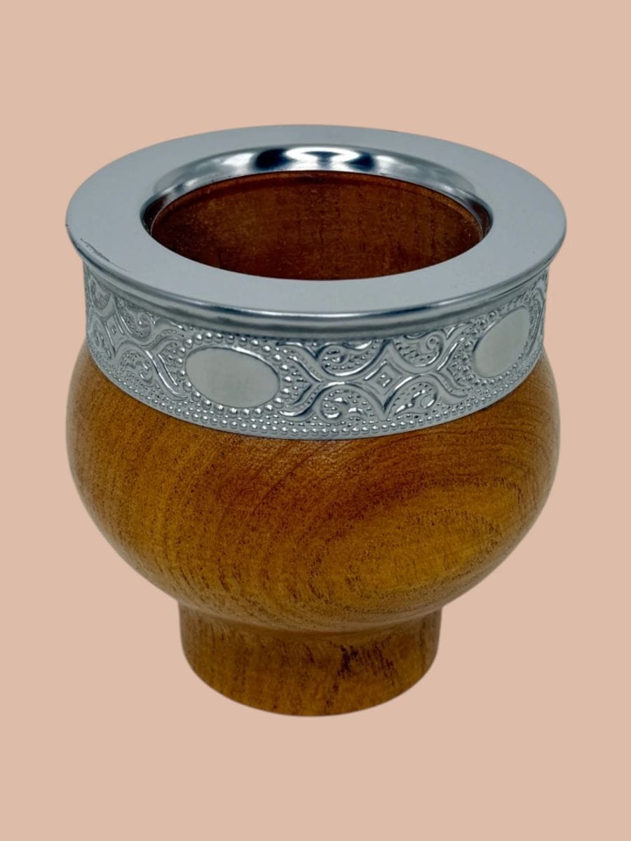 Mate Imperial de Algarrobo Virola Acero, producto mayorista de Qué Mate