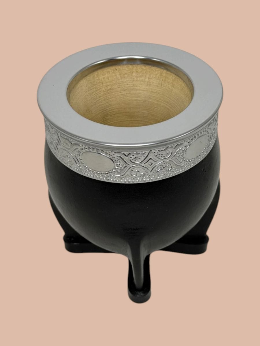 Mate Imperial Calabaza Virola de Acero Negro, producto mayorista de Qué Mate